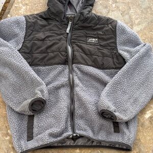 Eddie Bauer Gray and Black Kids Sherpa Puffer Jacket